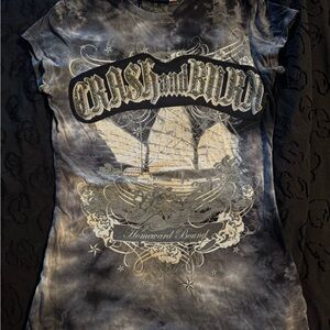 Crash & Burn Gray Graphic Tee
